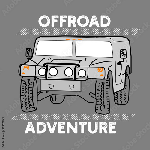 Offroad adventure vector illustration