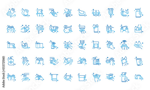 personal hand hygiene, disease prevention and health care gradient style icon