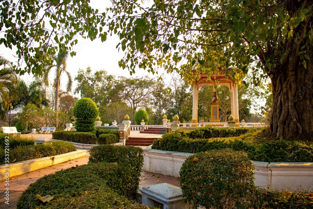 A beautiful view of buddhist temple at Nong Khai, Thailand.