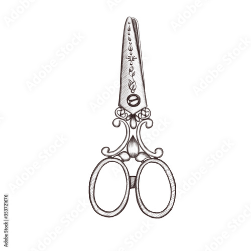 Vintage style scissors 300 dpi digital art