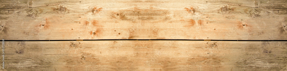 Fototapeta premium old brown rustic light bright wooden maple texture - wood background panorama banner long