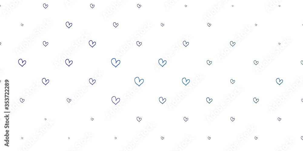 Light Blue, Red vector template with doodle hearts. Light Blue, Red vector template with doodle hearts.