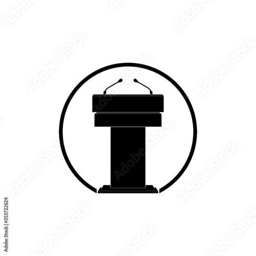 Podium icon isolated on white background