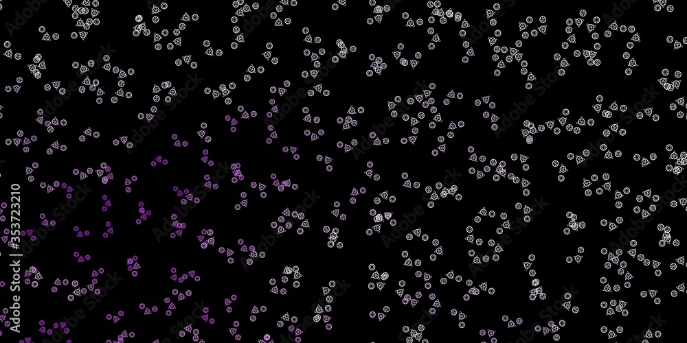 Dark Purple vector background with occult symbols. Dark Purple vector background with occult symbols.