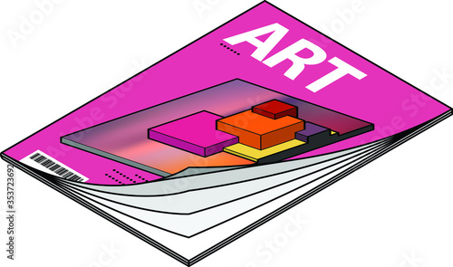 Icon of a contemporary art magazine with a colorful blocky sculpture.