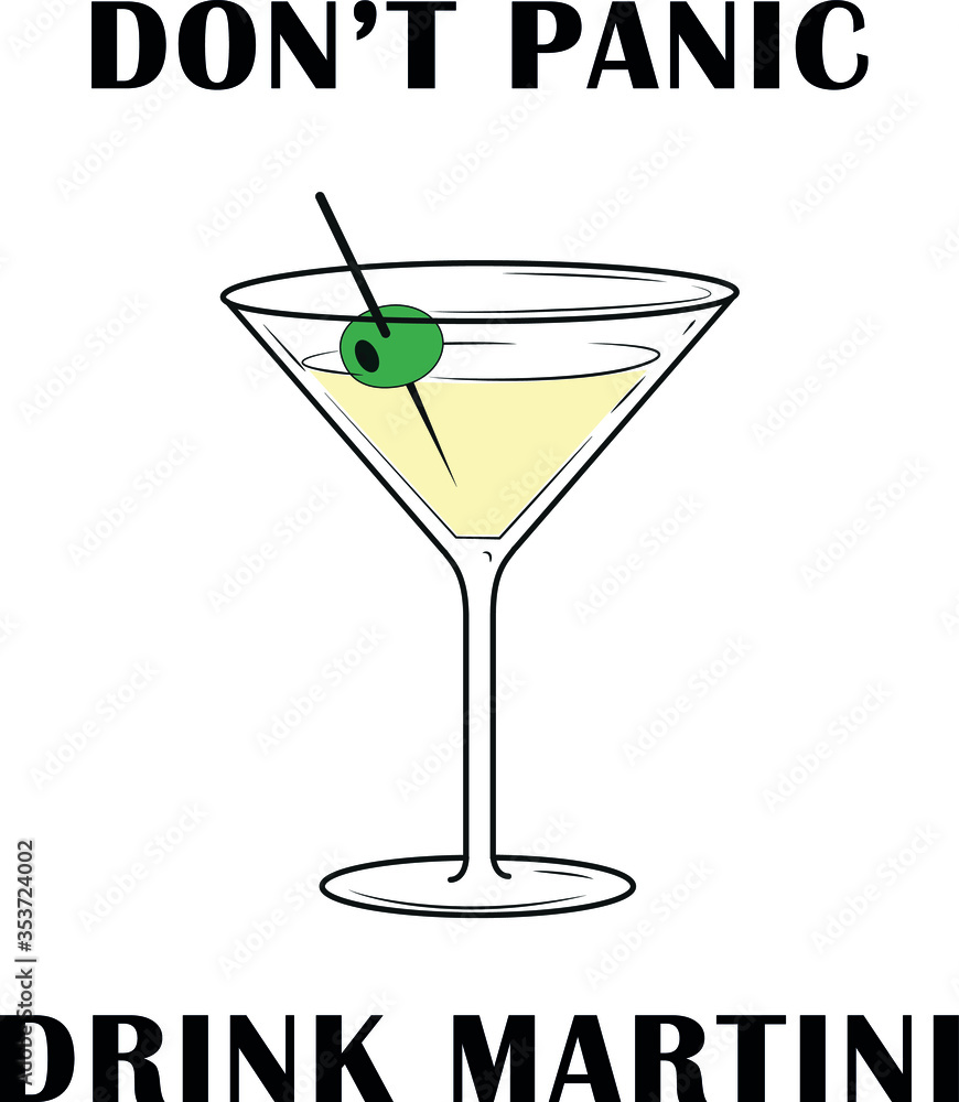 Cocktail with martini. Vector