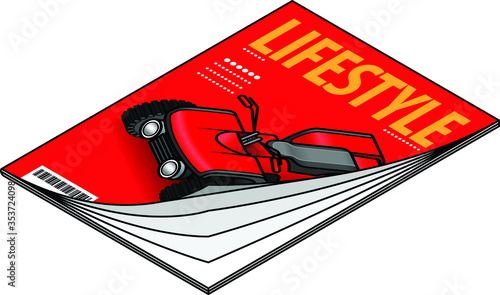 Icon of a lifestyle magazine with an ATV (all terrain vehicle.)