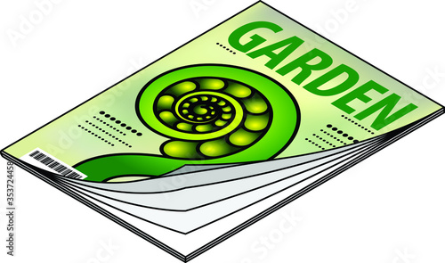 Icon of a garden magazine with close-up of a fern tip.