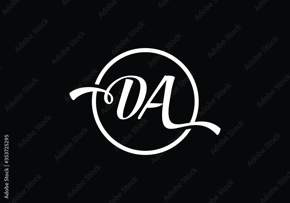 Initial Monogram Letter DA Logo Design Vector Template. DA Letter Logo Design Initial Monogram Letter DA Logo Design Vector Template. DA Letter Logo Design