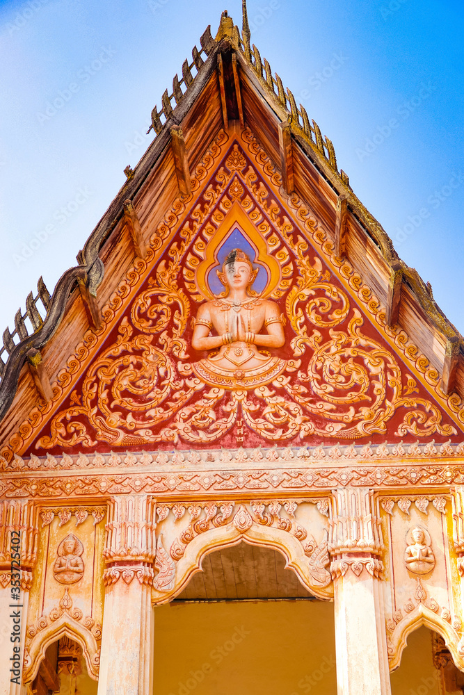 A beautiful view of buddhist temple at Nong Khai, Thailand.