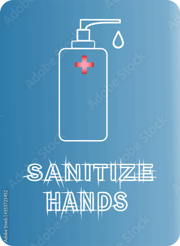 Use hand sanitizer here sign and symbol. Hand sanitized, wash hand using alcohol gel to protect from germs and stop spreading of Covid19 or Coronavirus, infection control concept