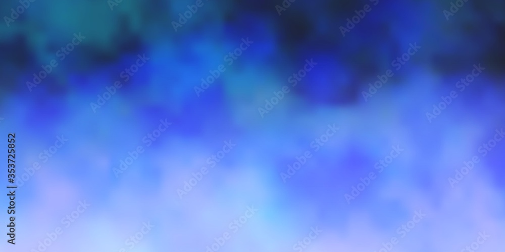 Light BLUE vector pattern with clouds. Illustration in abstract style with gradient clouds. Template for landing pages.
