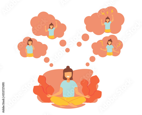 Feelings vector illustration. Flat tiny behavior expression persons concept. Various emotions and mood changes. Abstract simple gesture collection set with positive and negative elements. PMS symptoms