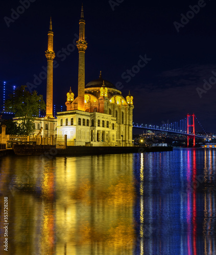 Ortakoy mosque is one of the primary places to be seen in Istanbul. Turkey.