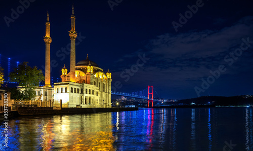 Ortakoy mosque is one of the primary places to be seen in Istanbul. Turkey.