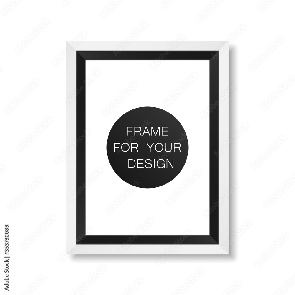 Realistic white photo frame isolated on white background. Vector illustration. Picture frame. White simple modern frame on white background. Realistic white photo frame isolated on white background. Vector illustration. Picture frame. White simple modern frame on white background.
