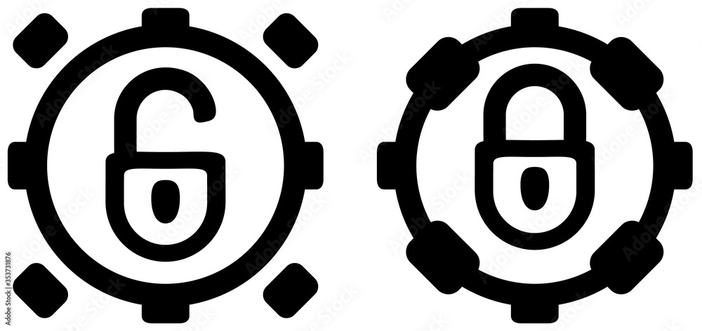Lock Ring Button Icon Stencil Lock Ring Button Icon Stencil