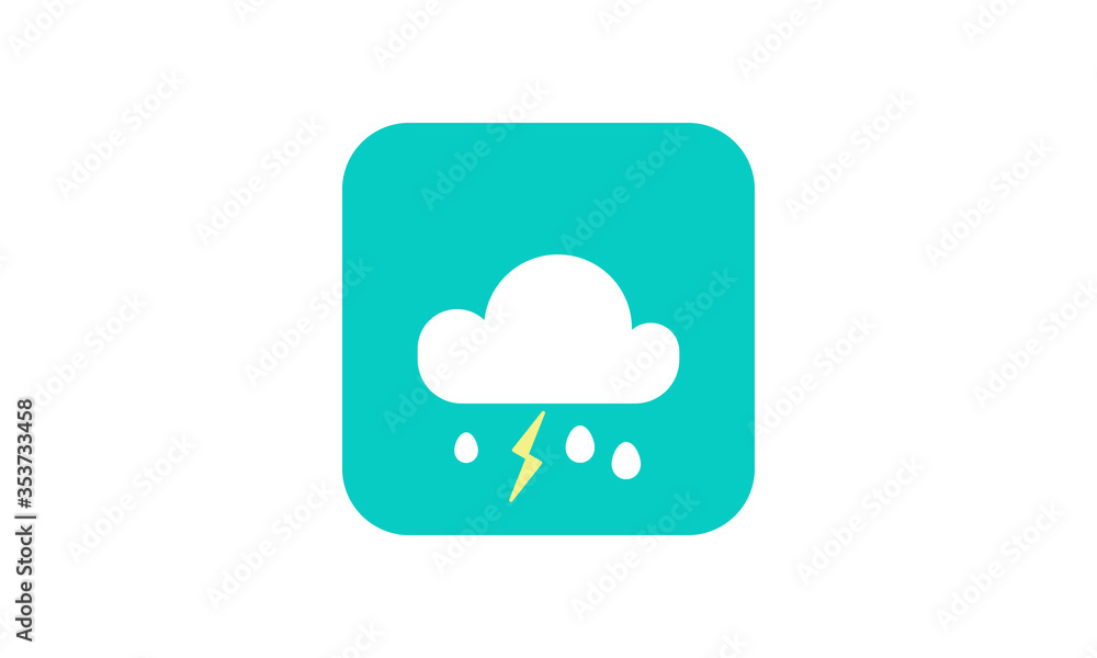 Flat vector thunder weather icon Flat vector thunder weather icon