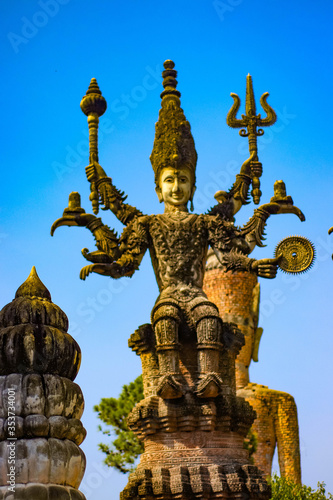 A beautiful view of statues in Buddha Park at Nong Khai, Thailand. © joseduardo