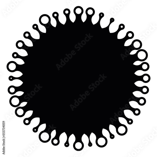 Virus sign. Symbol of coronavirus and COVID-19 desease. Simple flat black vector icon