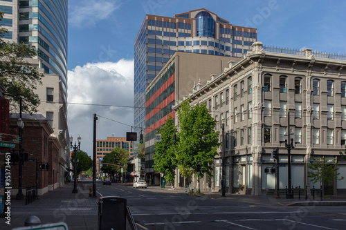 Photography Portland cityscape and historical buildings