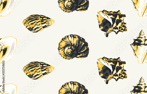 Seamless marine sea pattern.