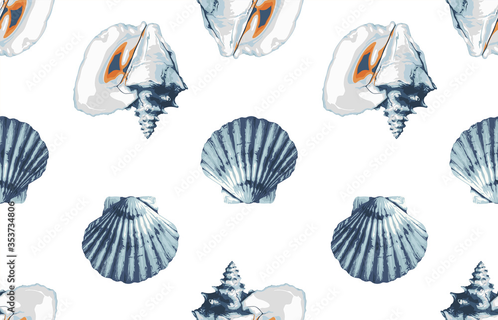 Seamless marine sea pattern. Seamless marine sea pattern.