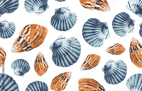 Seamless marine sea pattern.