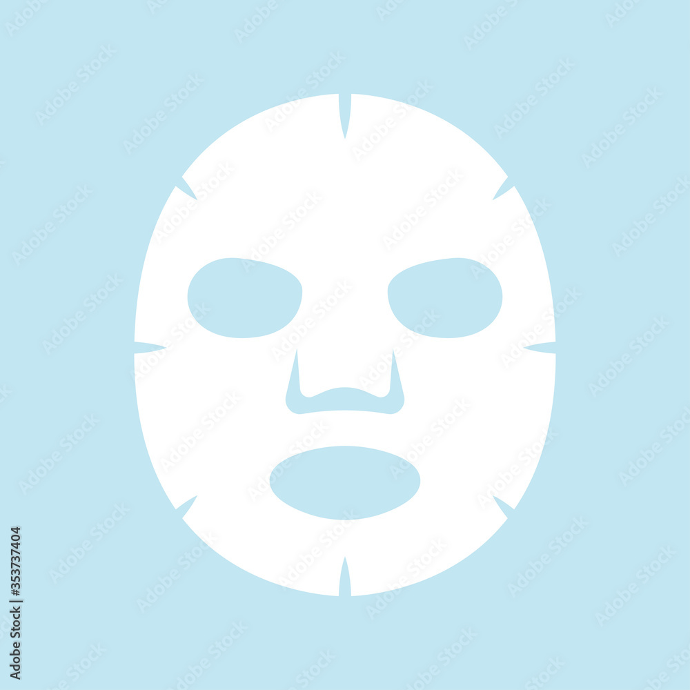 Facial sheet mask isolated on blue background Facial sheet mask isolated on blue background