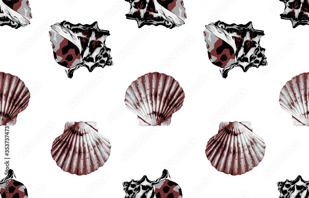 Seamless marine sea pattern. Seamless marine sea pattern.