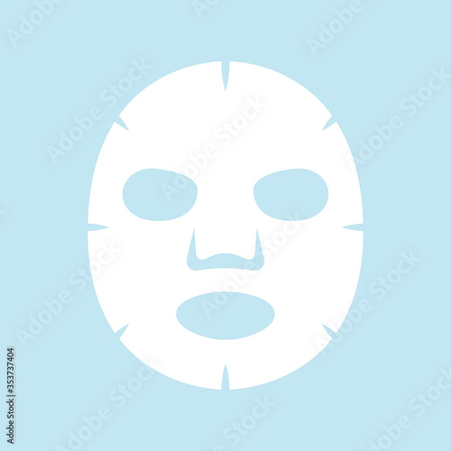 Facial sheet mask isolated on blue background