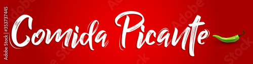 Comida Picante, Spicy Food Vector design.