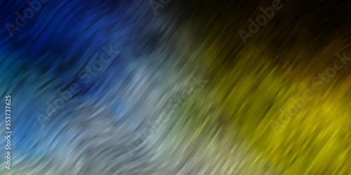 Light Blue, Yellow vector pattern with wry lines. Gradient illustration in simple style with bows. Smart design for your promotions.