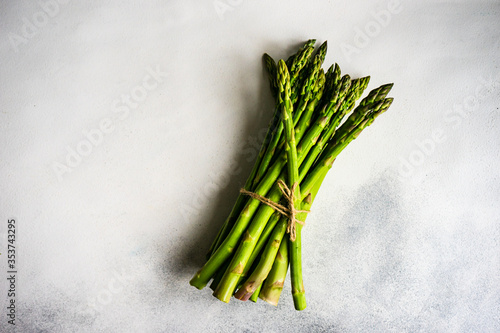 Organic food concept with asparagus