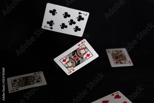 Photography Floating Playing Cards on a Black Background