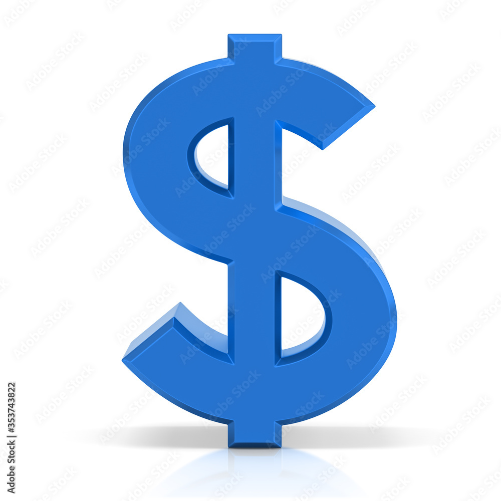 Blue dollar sign. US dollar symbol isolated on white background. Blue dollar sign. US dollar symbol isolated on white background.