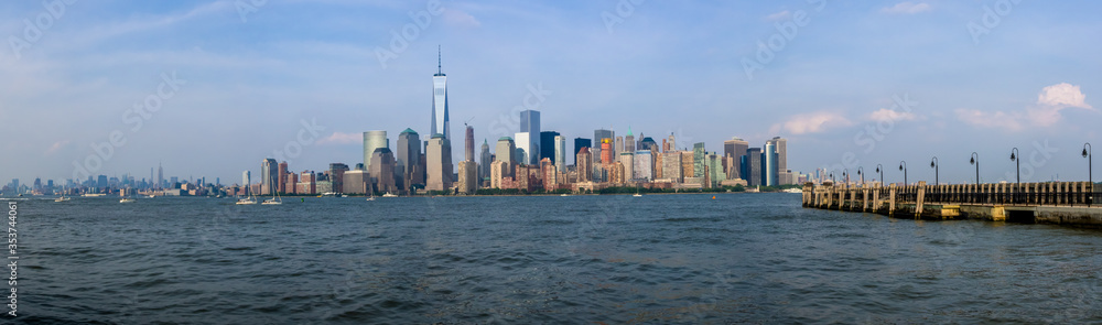 Panoramic view of Manhattan seen from Liberty State Park, Jersey City, New Jersey