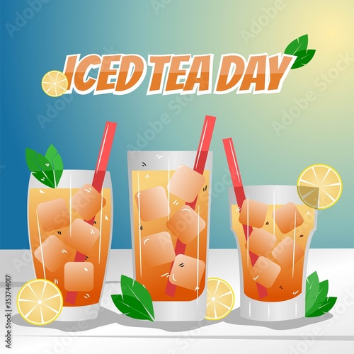 Happy Iced Tea Day Vector Illustration