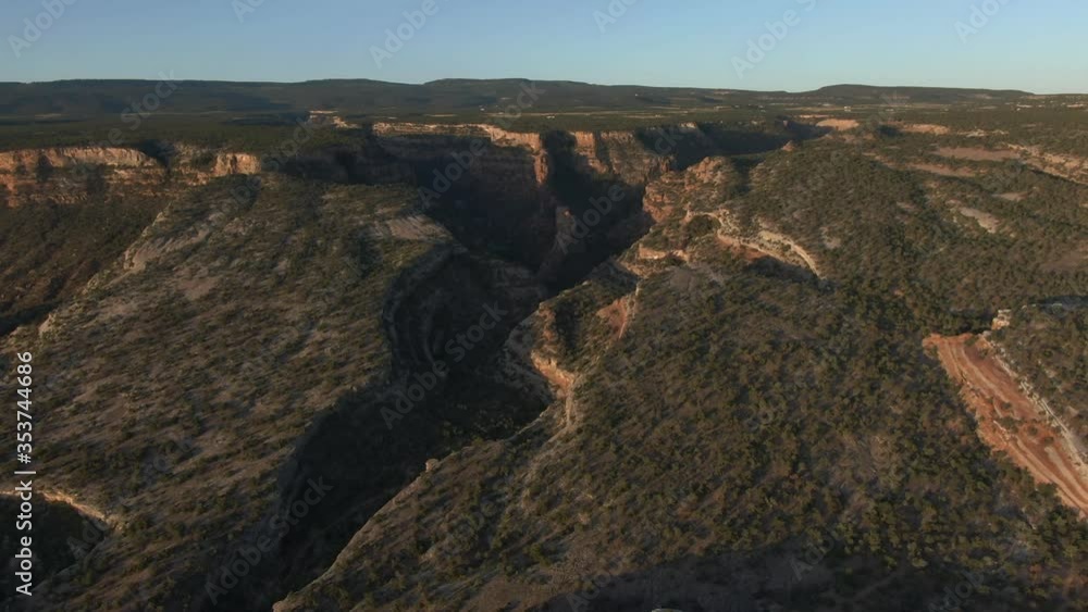 early morning drone flight over red rock formations bang canyon near grand junction colorado early morning drone flight over red rock formations bang canyon near grand junction colorado