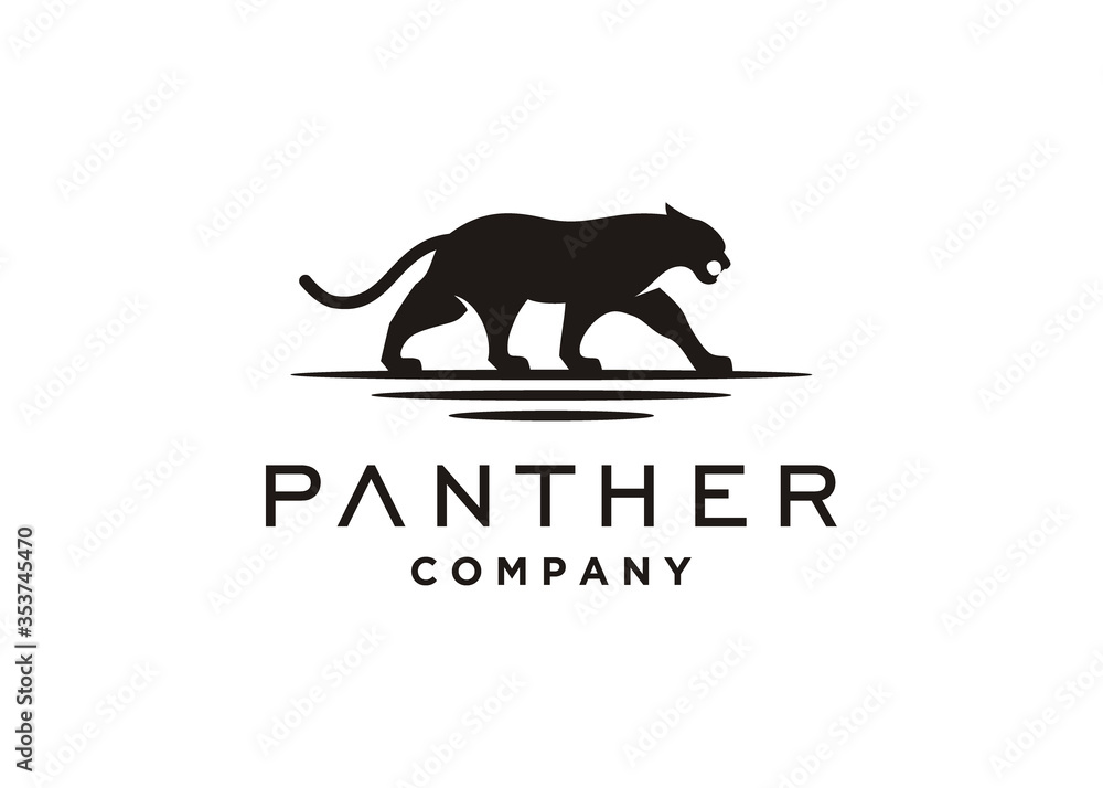 Jaguar Puma Lion Panther silhouette logo design Stock Vector | Adobe Stock