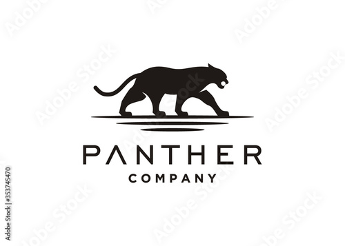 Jaguar Puma Lion Panther silhouette logo design