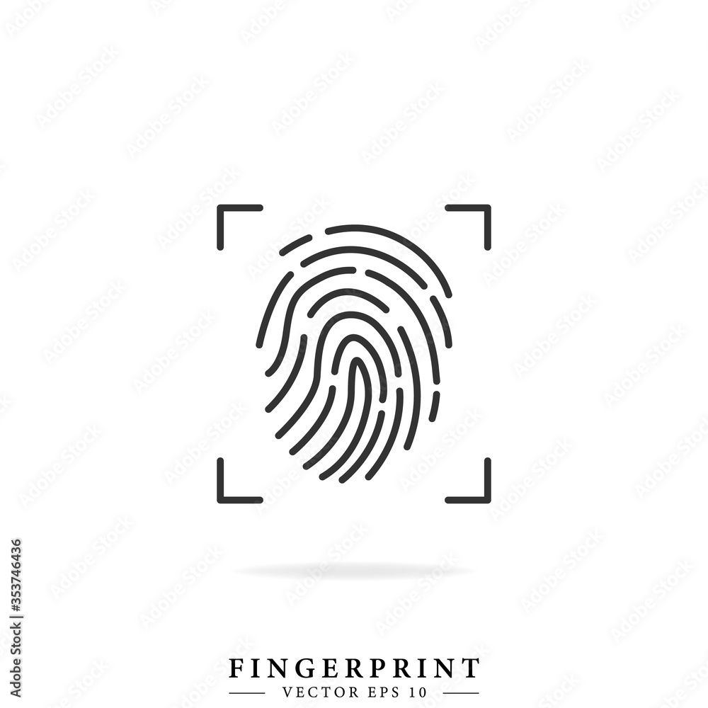 Fingerprint icon. Password identity. Simple flat vector illustration. Logo design. Fingerprint icon. Password identity. Simple flat vector illustration. Logo design.