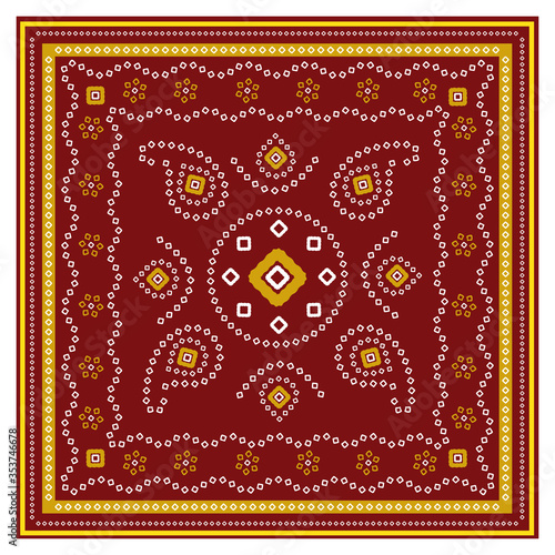 Bandhani design on square.