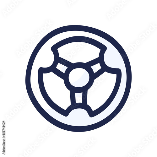 Steering wheel hand drawn outline doodle icon. Drive car and auto, racing, driver and traffic concept. Vector sketch illustration for print, web, mobile and infographics on white background.