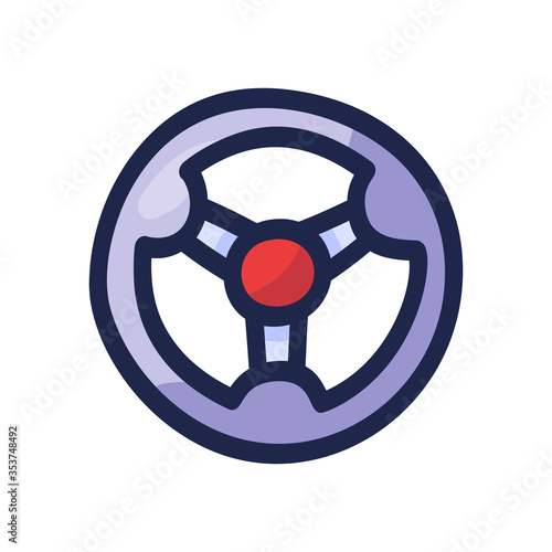 Steering wheel hand drawn outline doodle icon. Drive car and auto, racing, driver and traffic concept. Vector sketch illustration for print, web, mobile and infographics on white background.