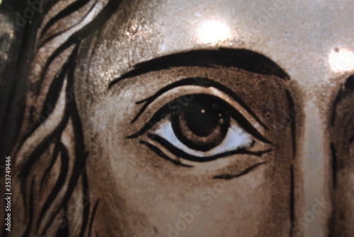 Sticker close up of eyes Jesus religion