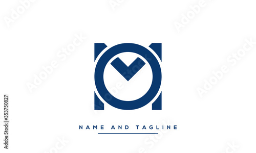 Alphabet letters monogram icon logo OM or MO