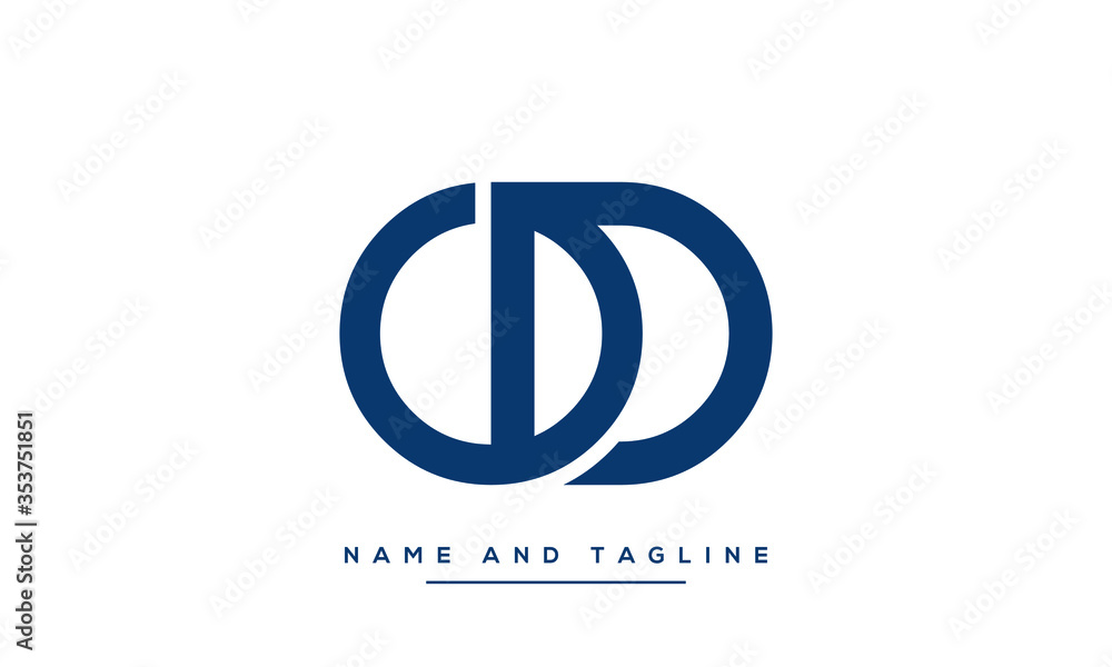 Fototapeta premium Alphabet letters monogram icon logo OD or DO