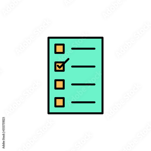 Voting Bulletin line icon. Election of political system, President, government concept thin line logo. National referendum. Checkmark label. Vector illustration isolated on white