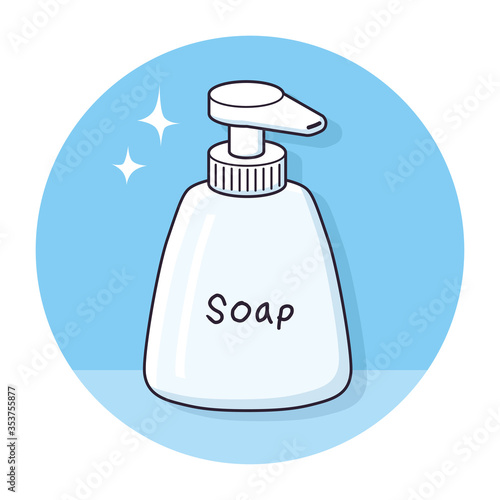 White liquid soap bottle icon